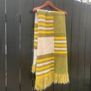 Green Yellow and White Granny Crotchet Blanket